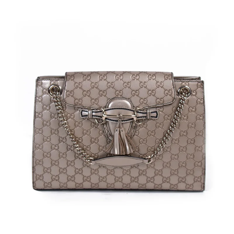 Vegan leather handbagsGucci Emily Large Chain Shoulder Bag