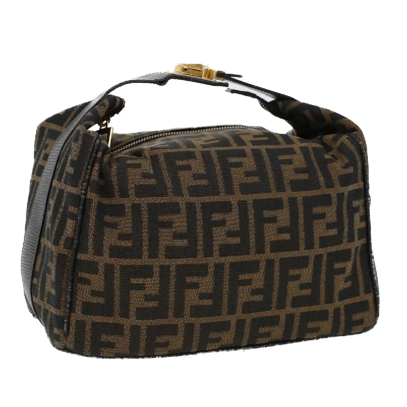 Luxury bags with exotic skinsFENDI Zucca Canvas Hand Bag Black Brown  42333