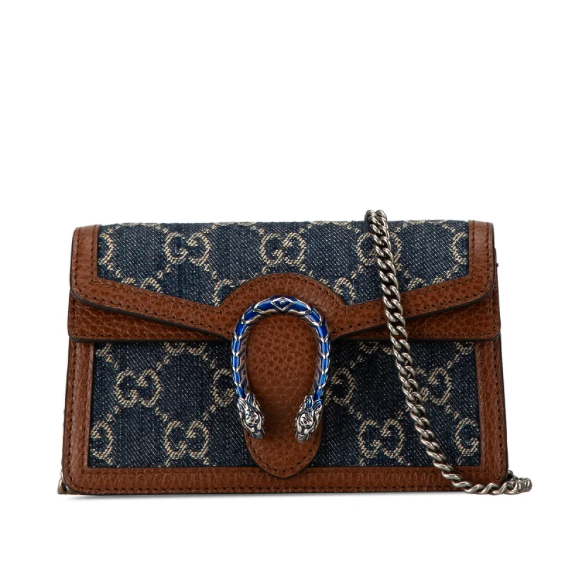 Affordable leather bagsBlue Gucci Super Mini GG Denim Dionysus Crossbody Bag