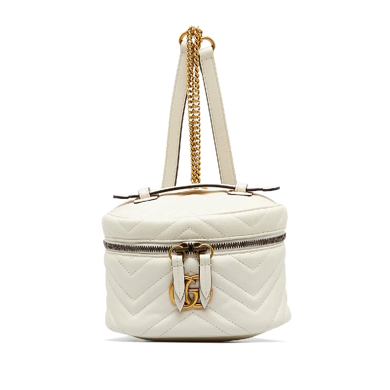 Minimalist leather handbagsWhite Gucci GG Marmont Round Backpack