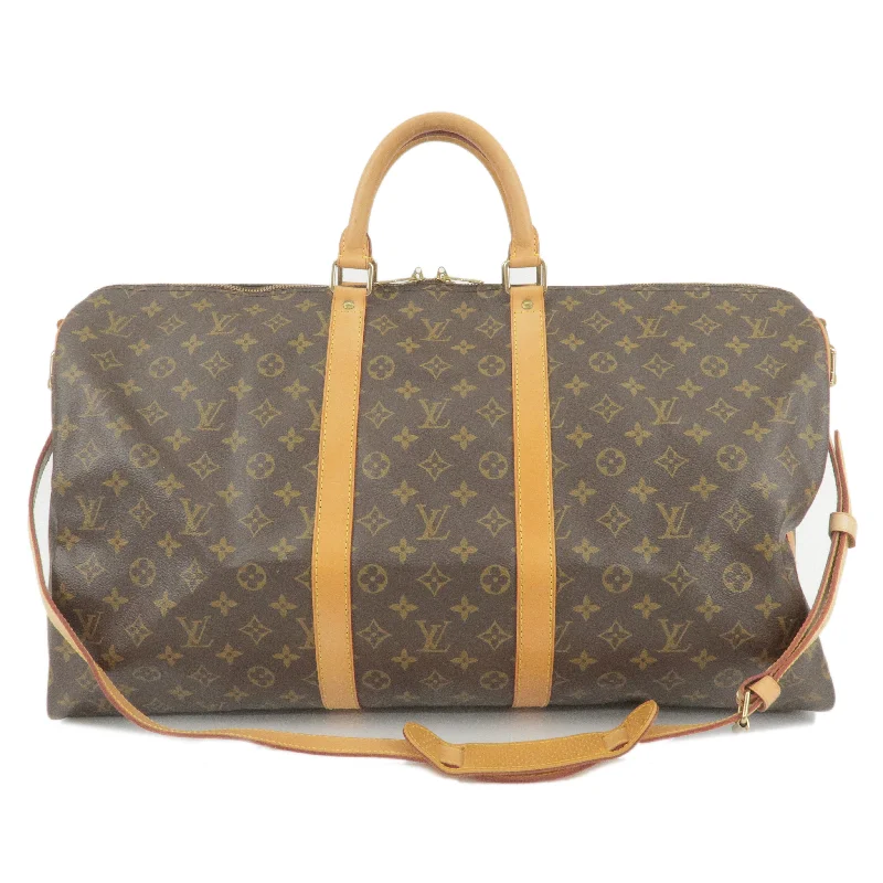 Designer bags with gold hardwareLouis Vuitton Monogram Keep All Bandouliere 55 Boston Bag M41414