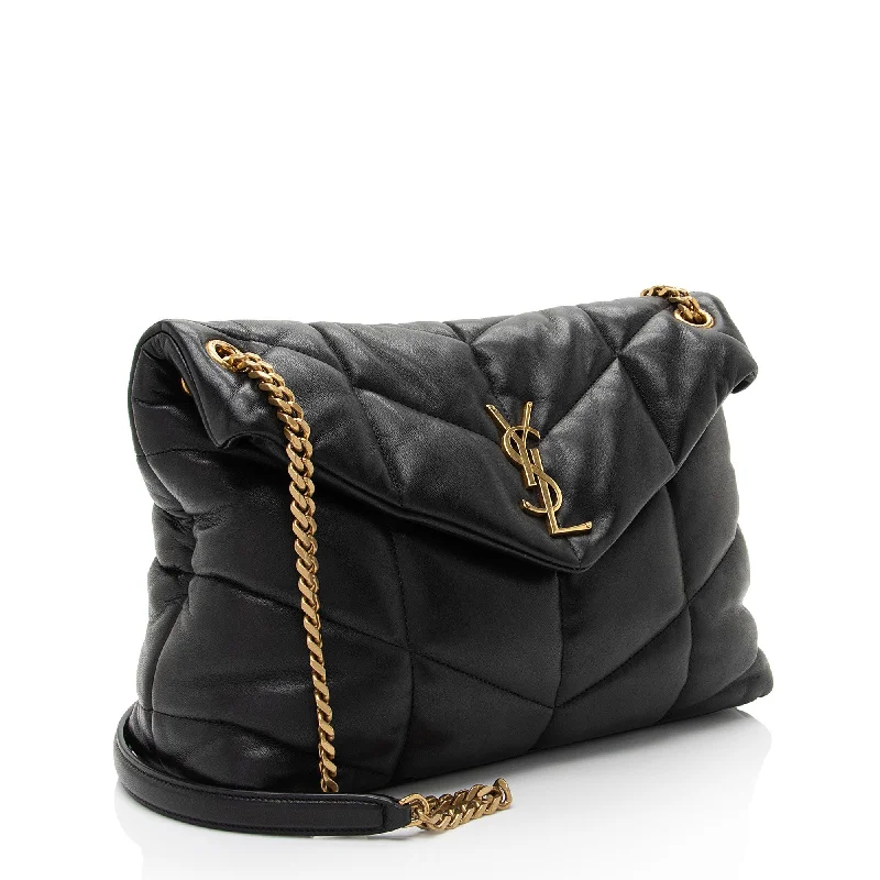 Affordable luxury bags Saint Laurent Lambskin Monogram Puffer LouLou Medium Shoulder Bag A0xwhw