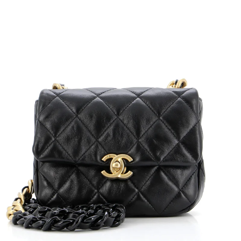 Best bags for business tripsLacquered Metal CC Flap Bag Quilted Lambskin Mini