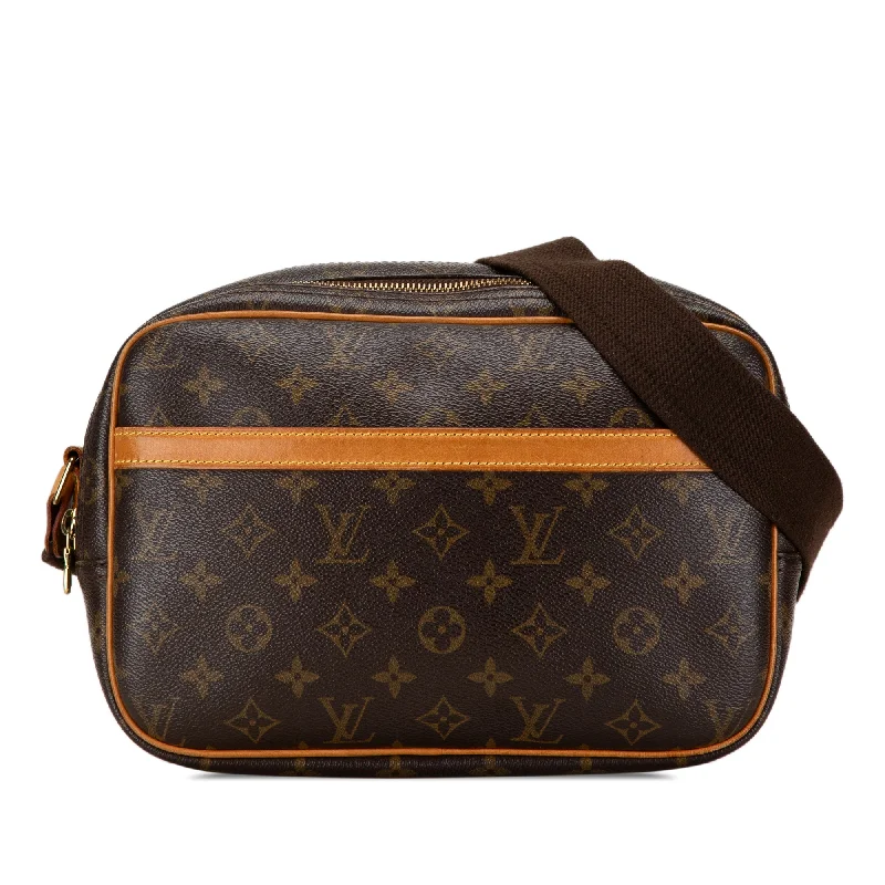 Designer bags with gold hardwareBrown Louis Vuitton Monogram Reporter PM Crossbody Bag