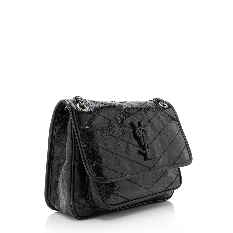 Eco-friendly tote bags for shoppingSaint Laurent Crinkled Calfskin Niki Baby Shoulder Bag 22402