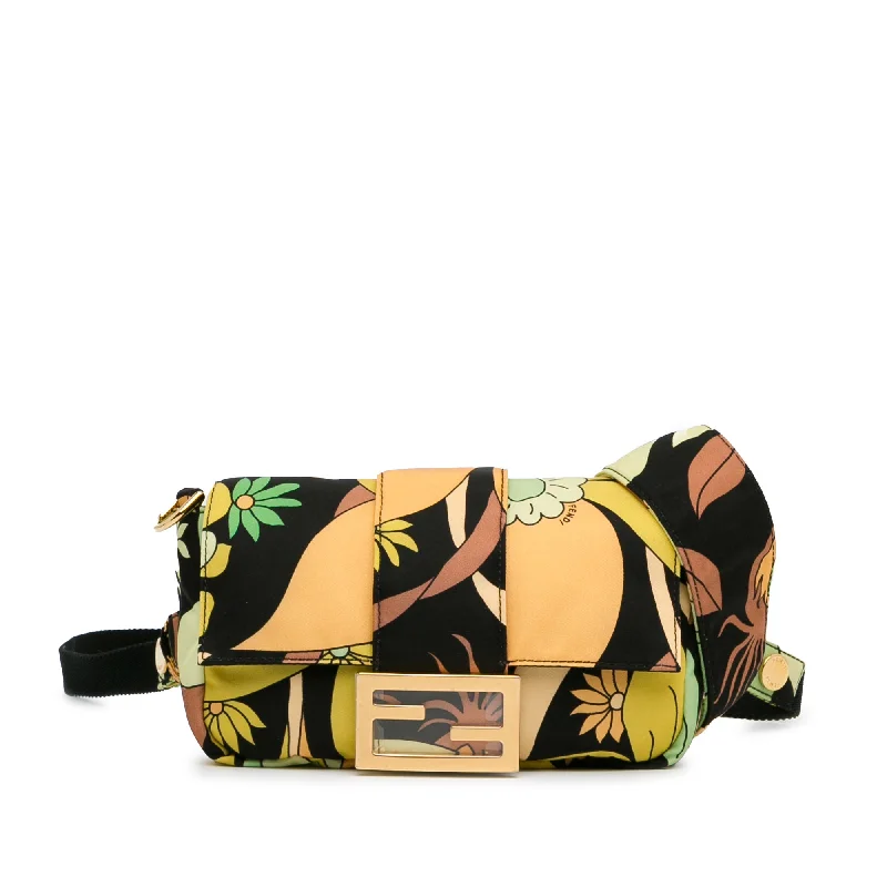 Vintage-inspired handbagsGreen Fendi Floral Convertible Baguette Belt Bag