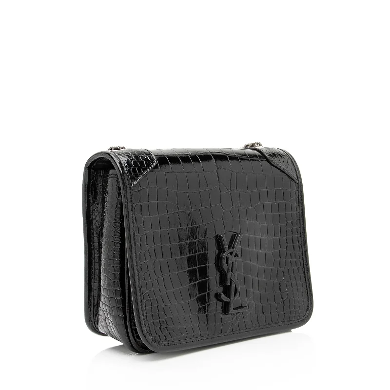 Lightweight duffle bags for gymSaint Laurent Croc Embossed Leather Monogram Niki Chain Wallet 23549