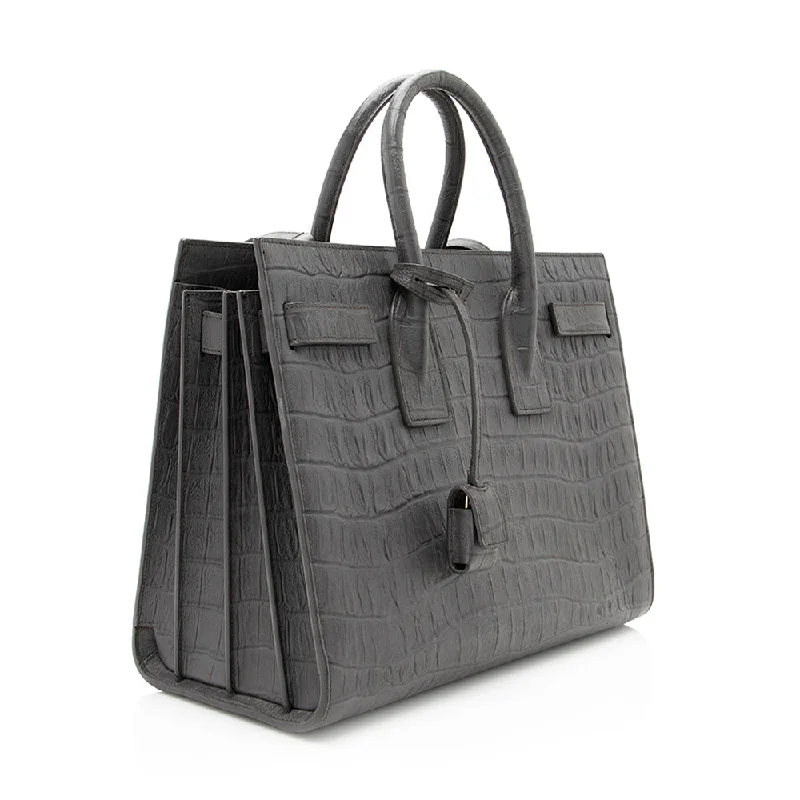 Customizable monogram bagsSaint Laurent Croc Embossed Leather Sac De Jour Small Tote 19975