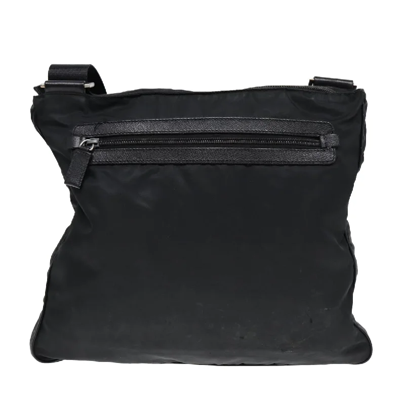 Affordable leather bagsPRADA Shoulder Bag Nylon Black Silver  85651