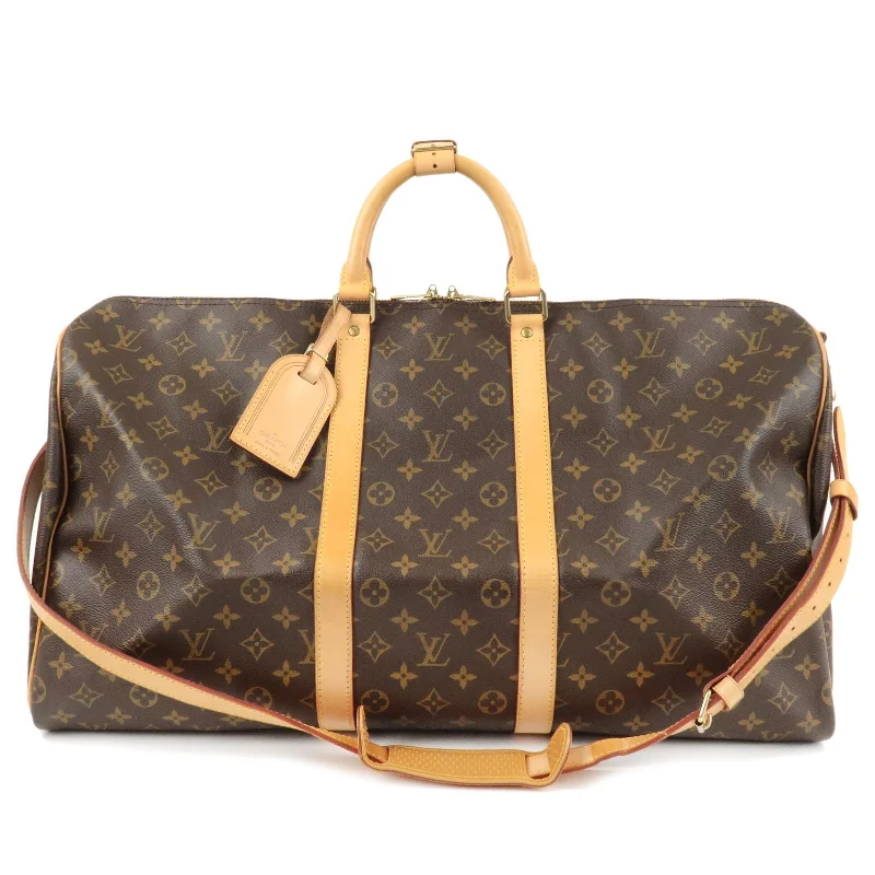 High-end designer bags for menLouis Vuitton Monogram Keep All 55 Bandouliere Boston Bag M41414