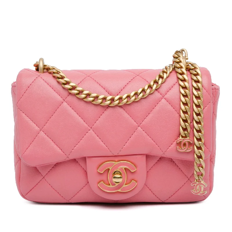 Affordable designer bag dupesPink Chanel Mini Lambskin Pending CC Flap Crossbody Bag