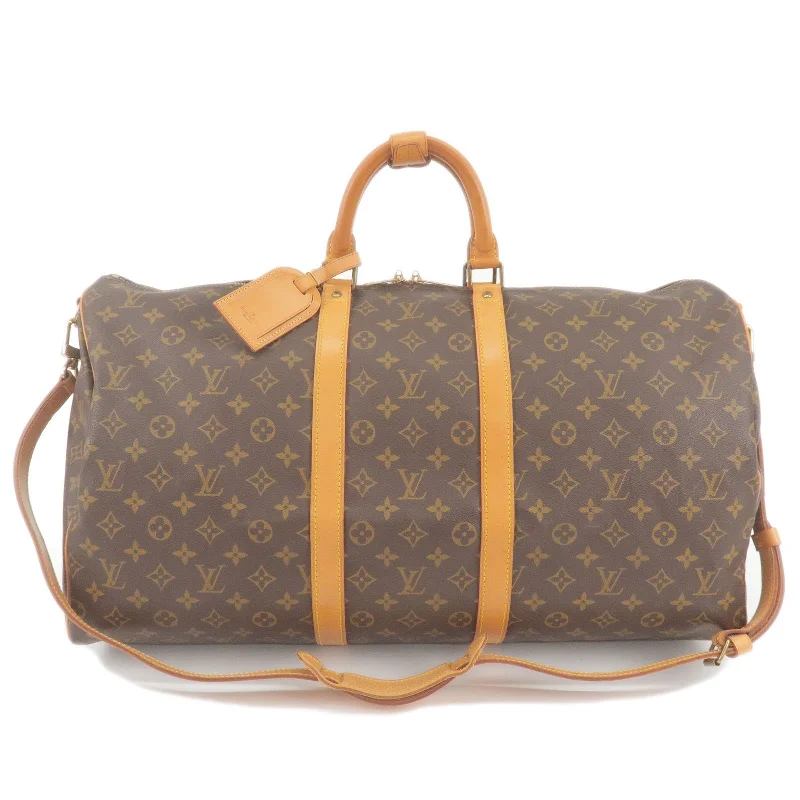 Minimalist leather handbagsLouis Vuitton Monogram Keep All Bandouliere 55 Boston Bag M41414