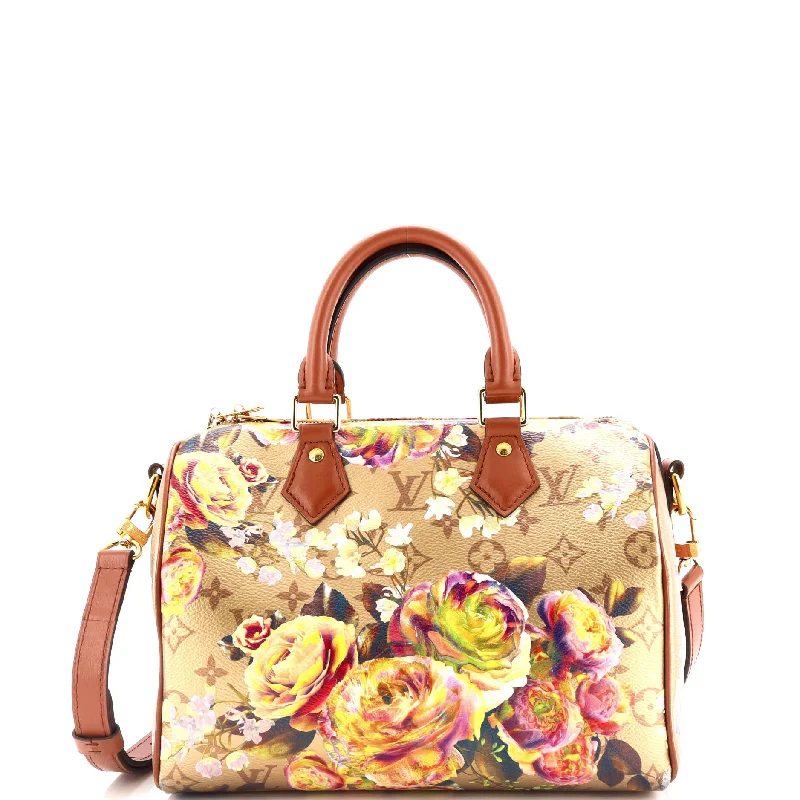 Customizable monogram bagsSpeedy Bandouliere Bag Limited Edition Flowers Monogram Canvas 25