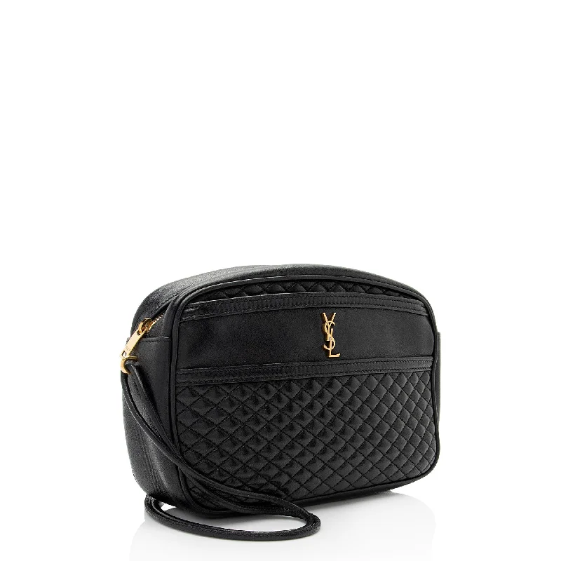 Elegant clutch bags for weddingsSaint Laurent Lambskin Monogram Victoire Camera Bag 0P9i8L