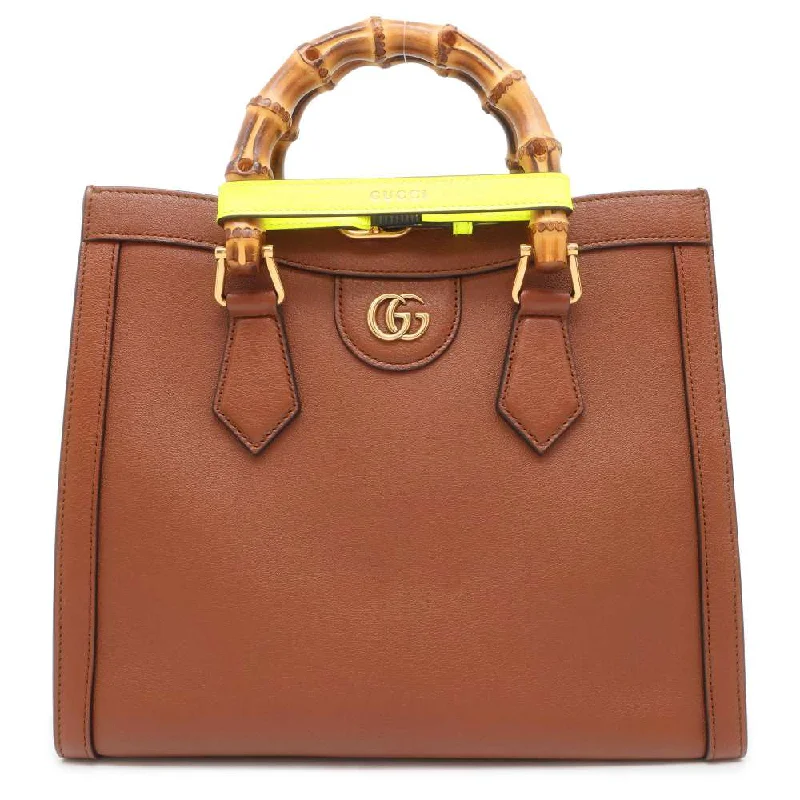 Customizable monogram bagsGUCCI Diana Bamboo Handle 2wayHandbag Brown 660195 Leather Size Small