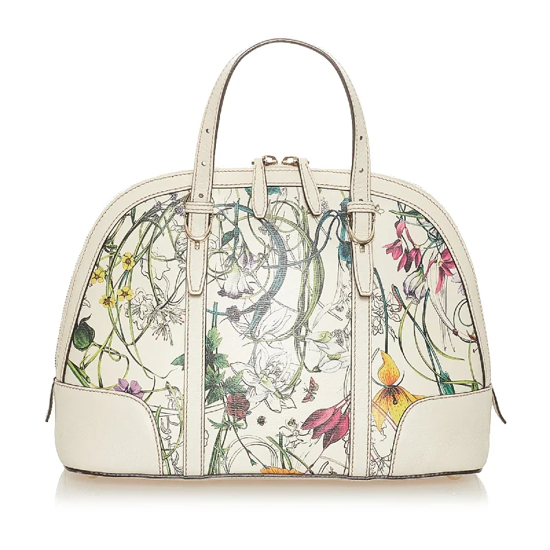 Designer bags with gold hardwareGucci Flora Nice Coated Canvas Satchel