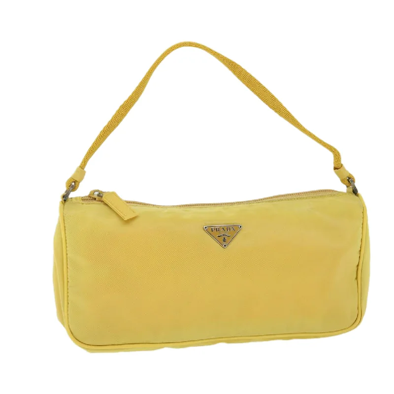 Affordable leather bagsPRADA Accessory Pouch Nylon Yellow Auth bs8118