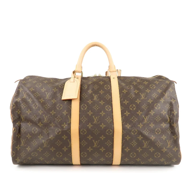 Large capacity travel bagsLouis Vuitton Monogram Keep All 55 Boston Bag Brown M41424