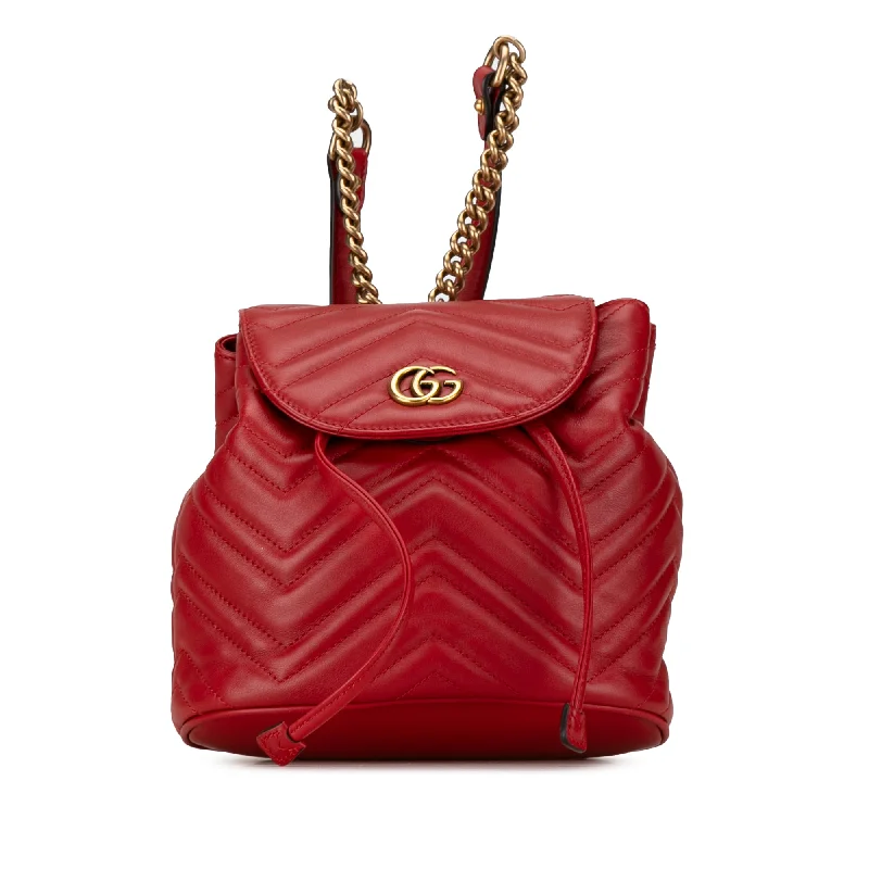 Vintage-inspired handbagsRed Gucci GG Marmont Matelasse Backpack