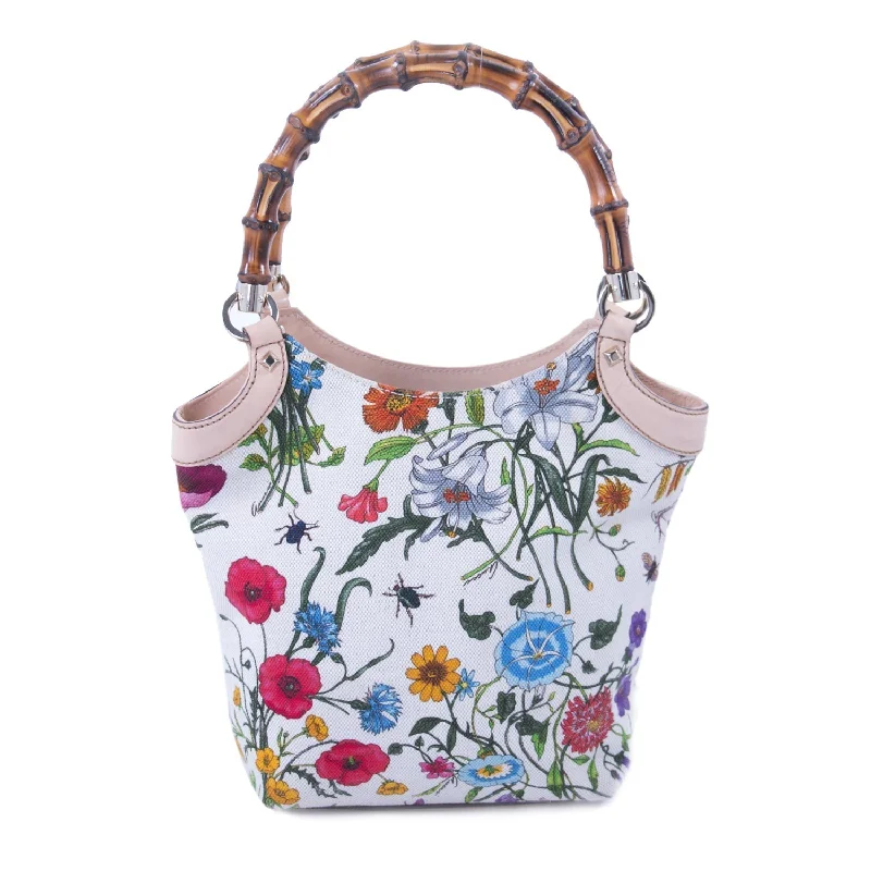 Best tote bags for workGucci Floral Bamboo Bucket Bag