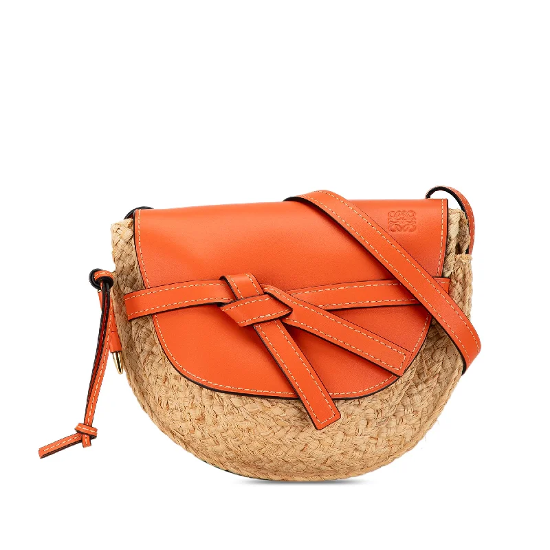 Eco-friendly tote bags for shoppingOrange LOEWE Medium Raffia Gate Crossbody