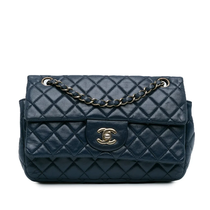 Designer bags for womenBlue Chanel CC Quilted Lambskin Double Flap Shoulder Bag