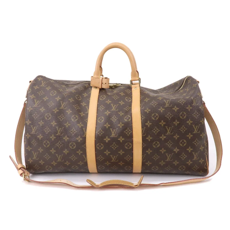 Designer bags with detachable strapsLouis Vuitton Monogram Keep All Bandouliere 55 Boston Bag M41414