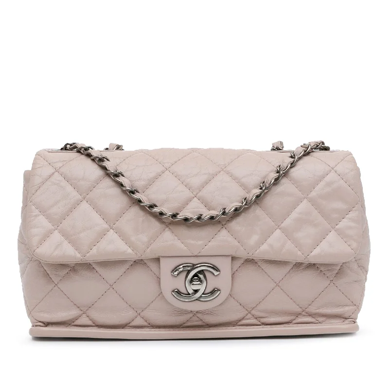 Water-resistant travel backpacksBeige Chanel Quilted Aged Calfskin Single Flap Shoulder Bag