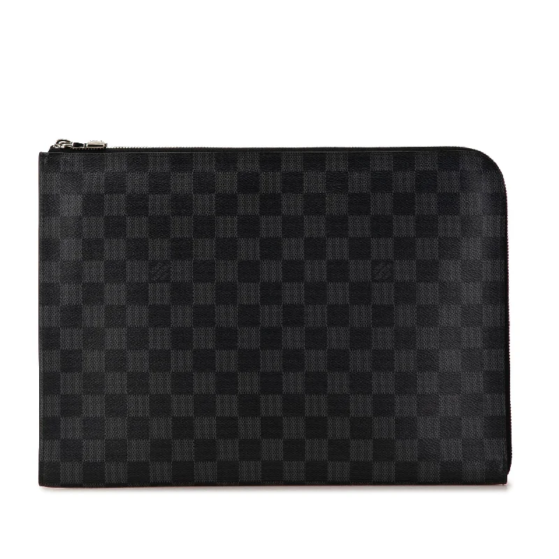 Best-selling designer bags 2025Black Louis Vuitton Damier Graphite Pochette Jour GM Clutch Bag