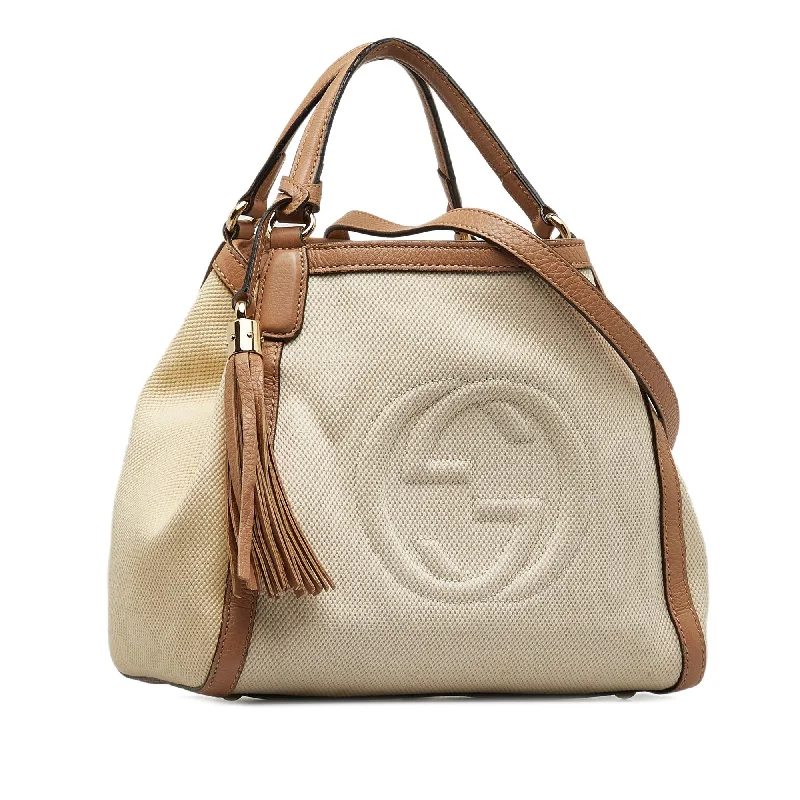 Designer bags with detachable strapsGucci Canvas Soho Satchel (SYWTpG)