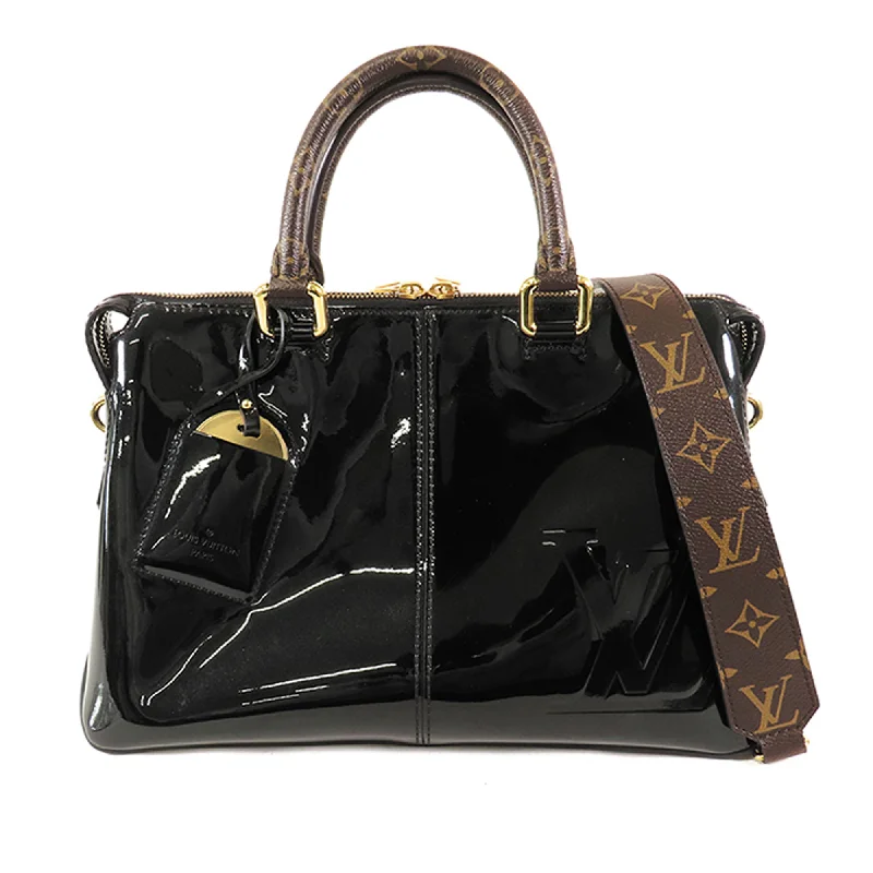 Designer bags with top handlesBlack Louis Vuitton Vernis Miroir Tote Satchel