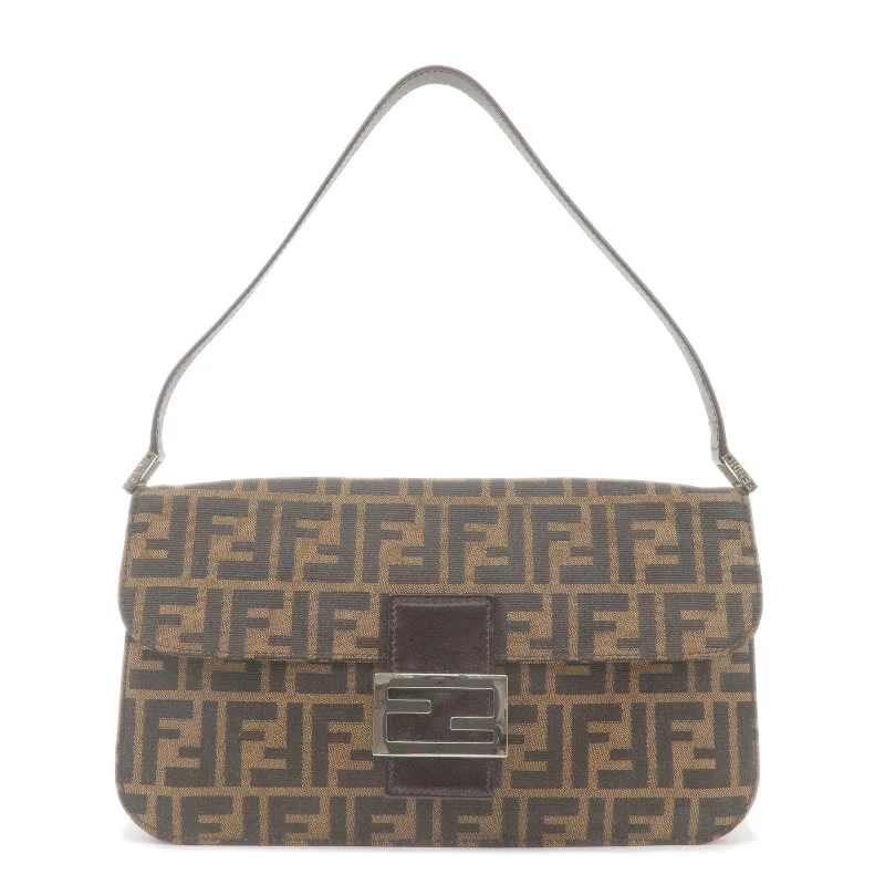 Best-selling designer bags 2025FENDI Zucca Canvas Leather Shoulder Bag Brown Black 16322