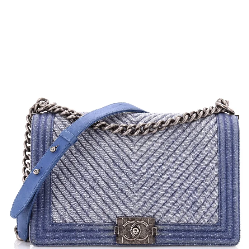 Affordable designer bag dupesBoy Flap Bag Chevron Denim New Medium