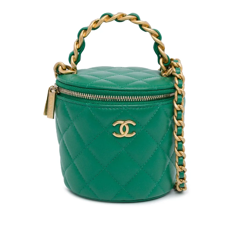 Best bags for business tripsGreen Chanel Quilted Lambskin Afternoon Tea Vanity Case with Chain Satchel