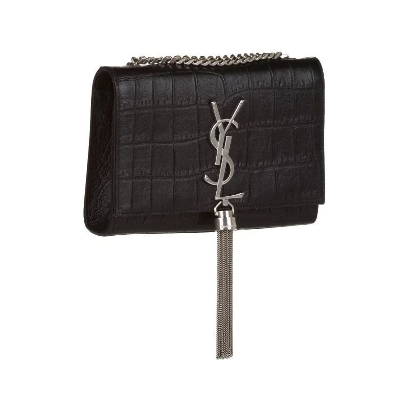 Compact crossbody bags for travelSaint Laurent Kate Embossed Leather Crossbody Bag (SHG-34527