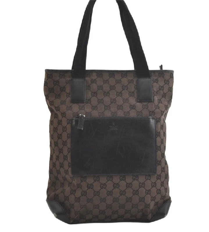 Vintage-inspired handbagsAuthentic GUCCI Vintage Shoulder Tote Bag GG Canvas Leather 0190401 Black 4217K