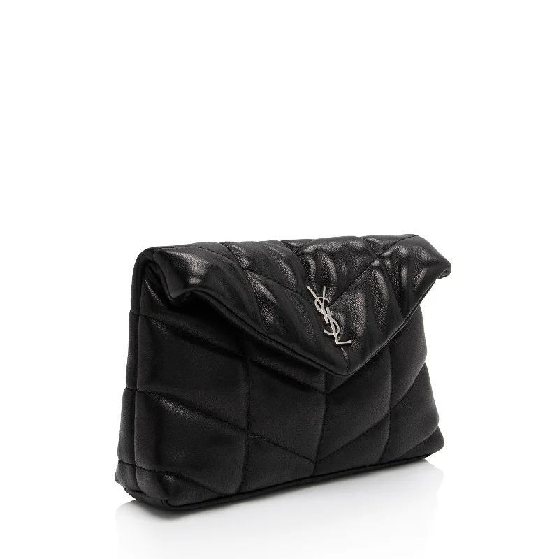 Affordable designer bag dupesSaint Laurent Lambskin Monogram Puffer LouLou Small Clutch mMsAcC