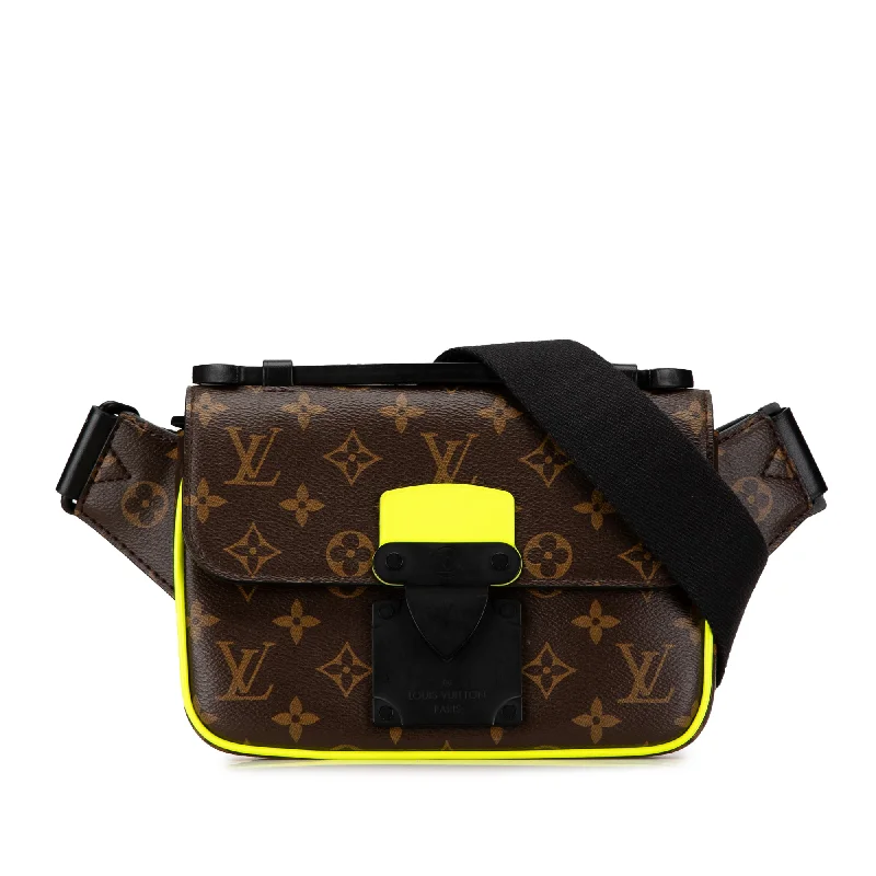 Customizable monogram bagsBrown Louis Vuitton Monogram Macassar S Lock Sling Belt Bag