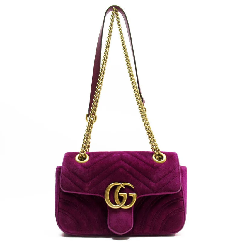 Designer bags with top handlesGucci Shoulder Bag Purple Velvet