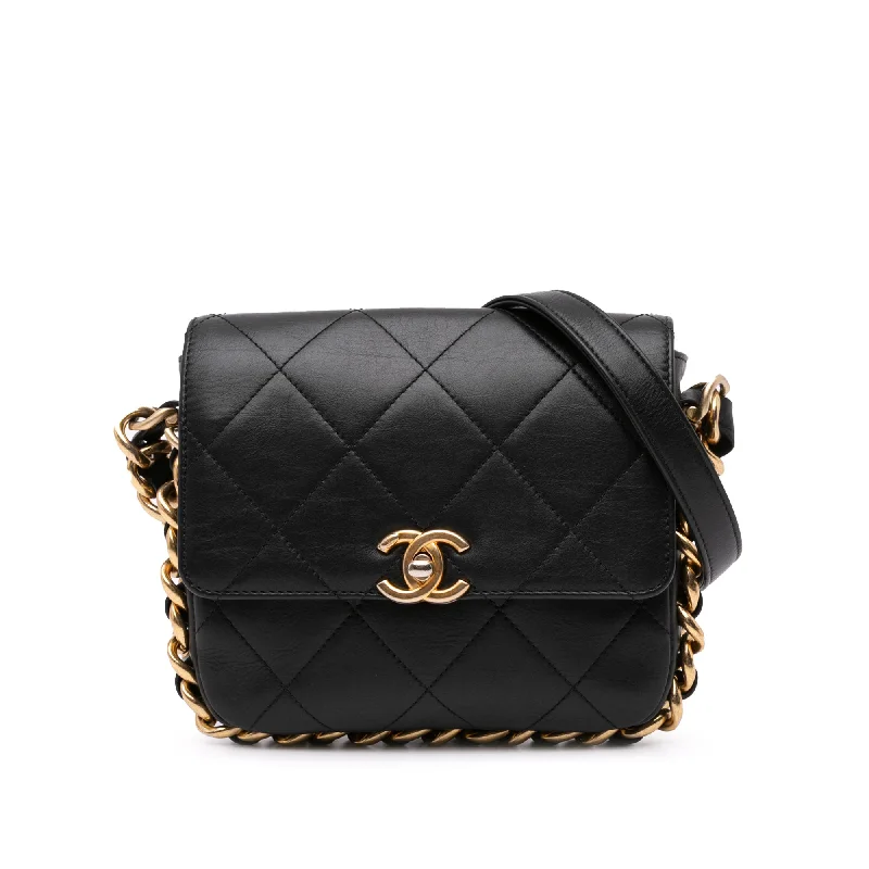 Designer bags for womenBlack Chanel Small Quilted Calfskin Framing Chain Flap Crossbody Bag