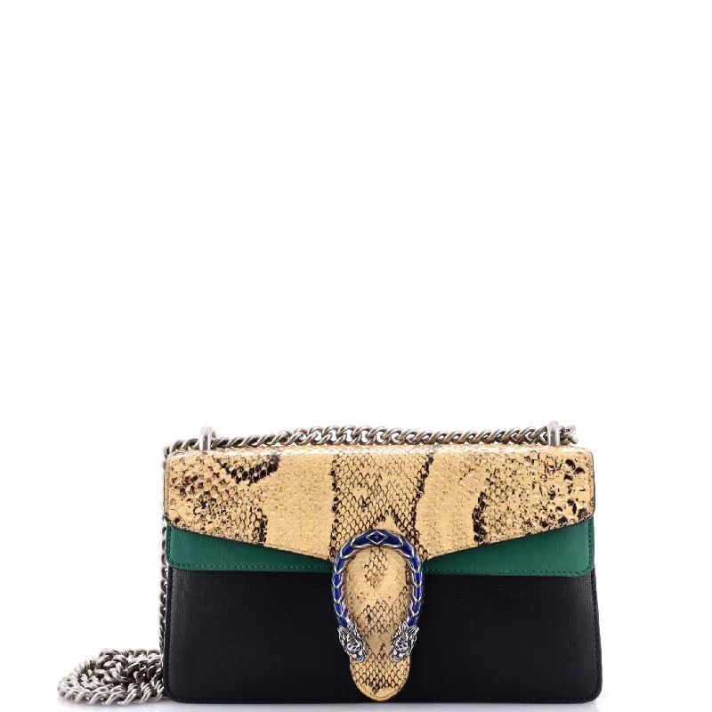 Designer bags with gold hardwareDionysus Bag Leather with Python Small