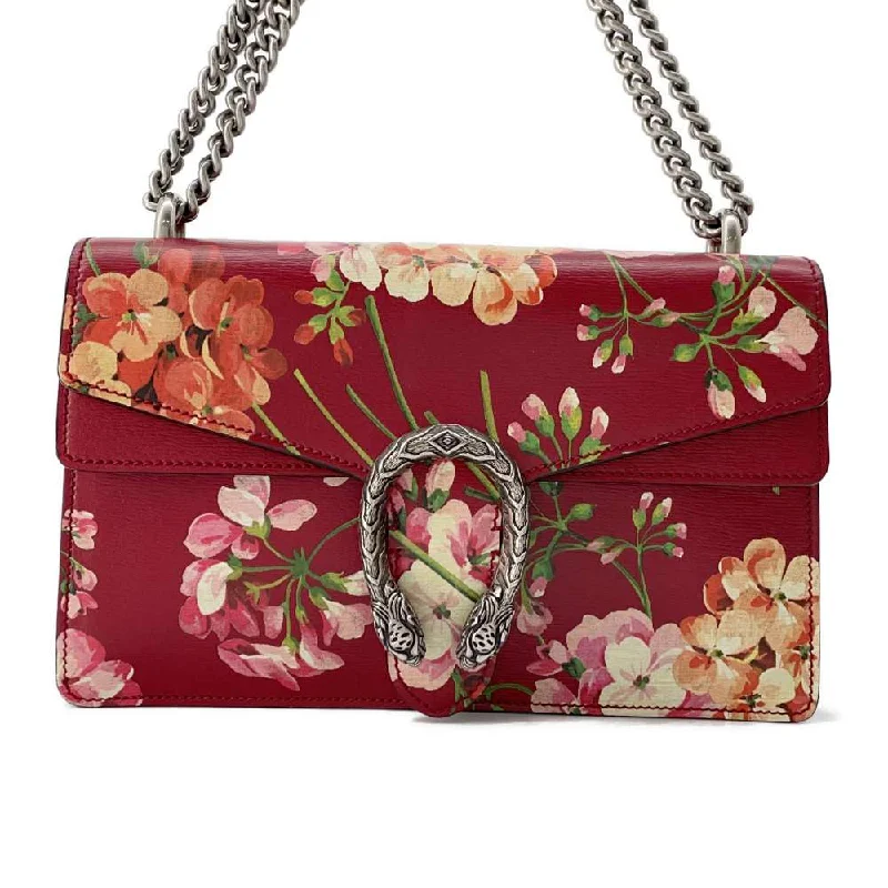 Affordable leather bagsGUCCI Dionysus Flower ChainShoulder Red 400249 Leather