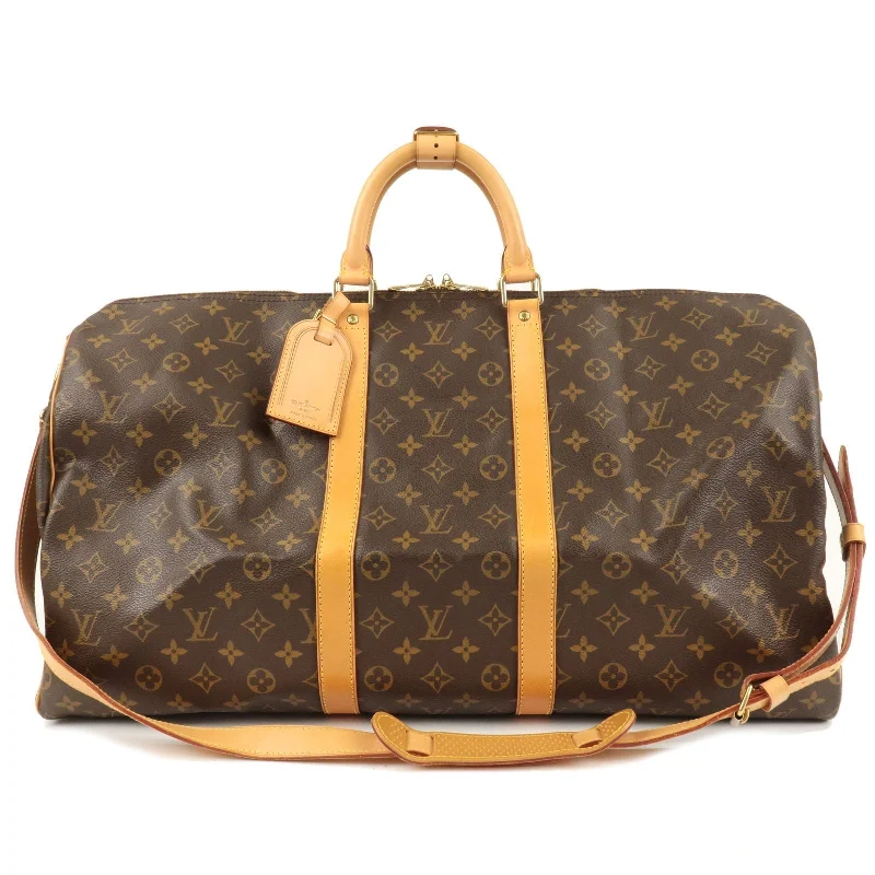 Water-resistant travel backpacksLouis Vuitton Monogram Keep All Bandouliere 55 Boston Bag M41414