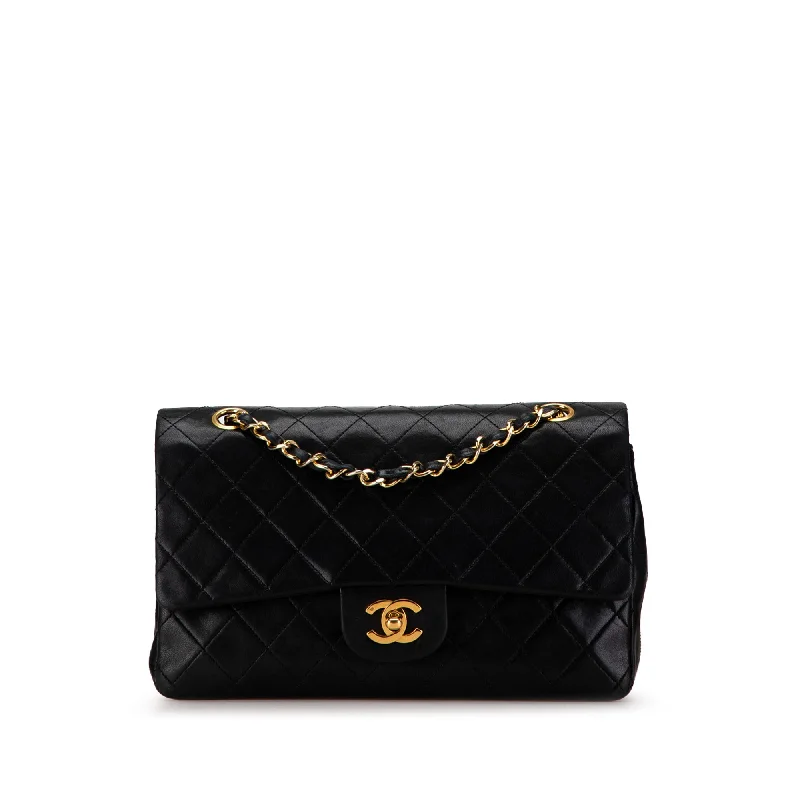 Stylish laptop bags for professionalsBlack Chanel Medium Classic Lambskin Double Flap Shoulder Bag