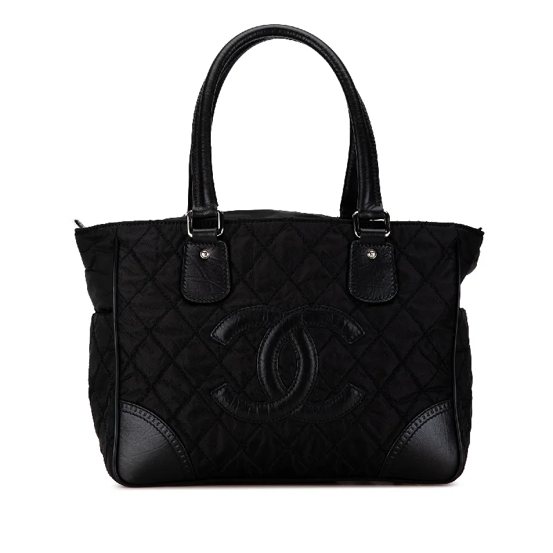 Large capacity travel bagsBlack Chanel Quilted Nylon Paris-New York Line Tote