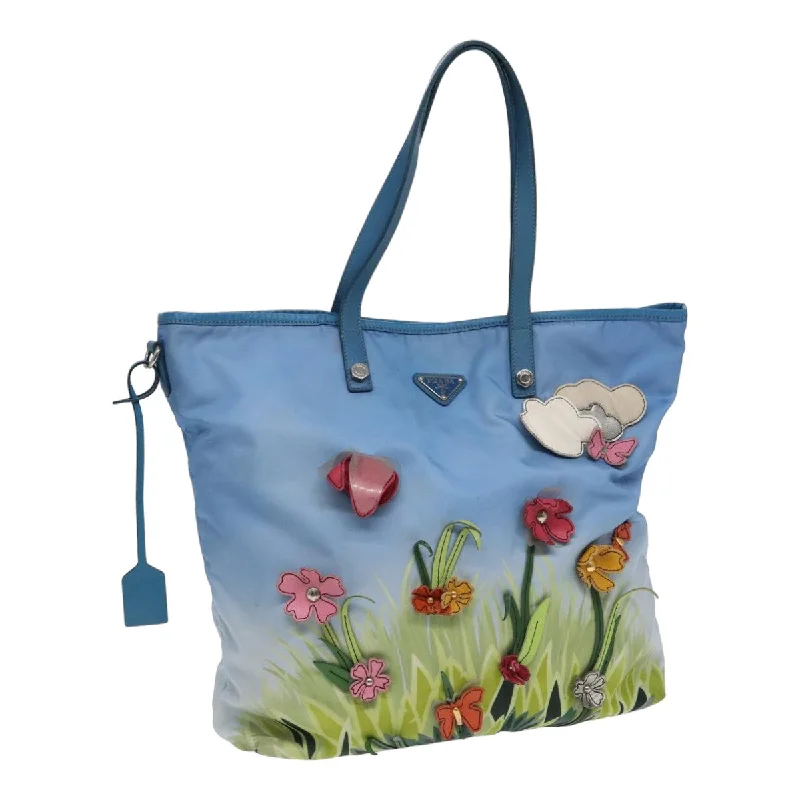 Water-resistant travel backpacksPRADA Floral Tote Bag Nylon Blue Green Auth 84450