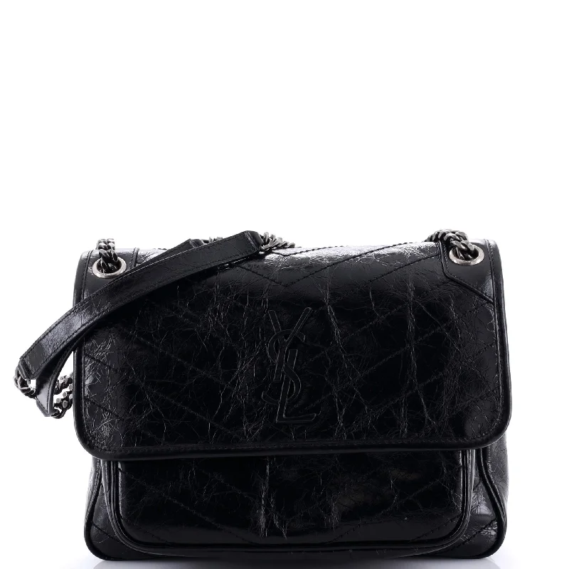 High-quality leather messenger bagsNiki Chain Flap Bag Matelasse Chevron Leather Medium