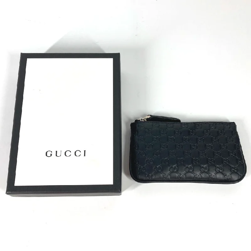 Durable leather bags for daily useGUCCI Coin case 544476 leather black With key ring Micro Gucci Shima GG mens Used