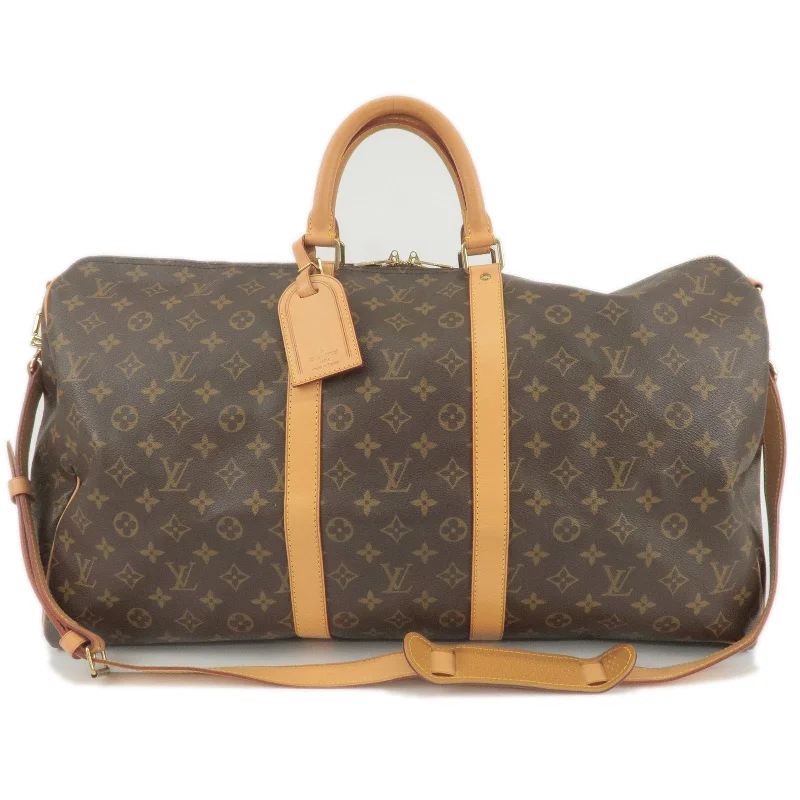 Durable leather bags for daily useLouis Vuitton Monogram Keep All Bandouliere 55 Boston Bag M41414