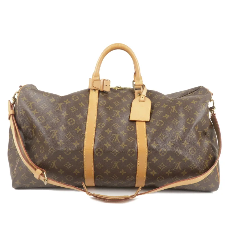 High-quality leather messenger bagsLouis Vuitton Monogram Keep All Bandouliere 55 Boston Bag M41414